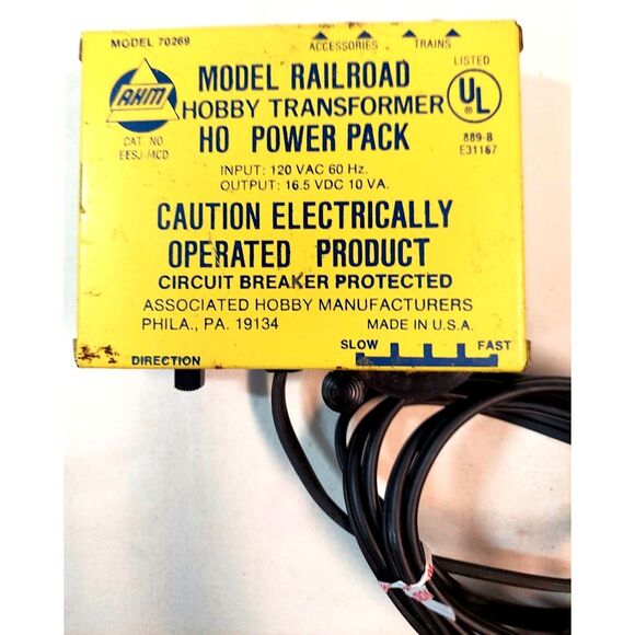 AHM Model Train Transformer #70269 HO Power Pack 16.5 V, 10 VA, USA *Tested - Picture 1 of 3